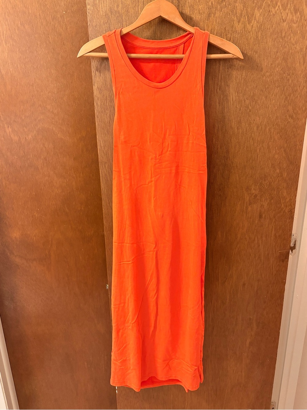 GAP Bright Orange Ribbed Tank Maxi Dress(npt)